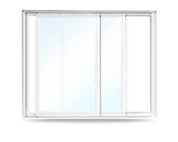 Triple-pane end vent slider window with white vinyl frame designed for energy-efficient replacement or installation in Winnipeg homes